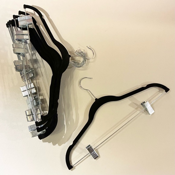 Black Velvet Skirt/Pants Hangers (10 Pack) - Picture 2 of 6